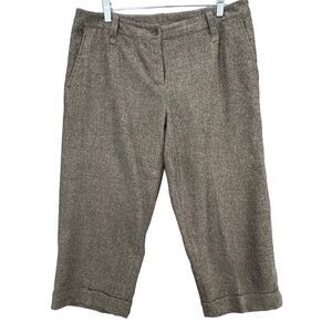 Eileen Fisher Wool Cropped Trouser Pants Large Petite
